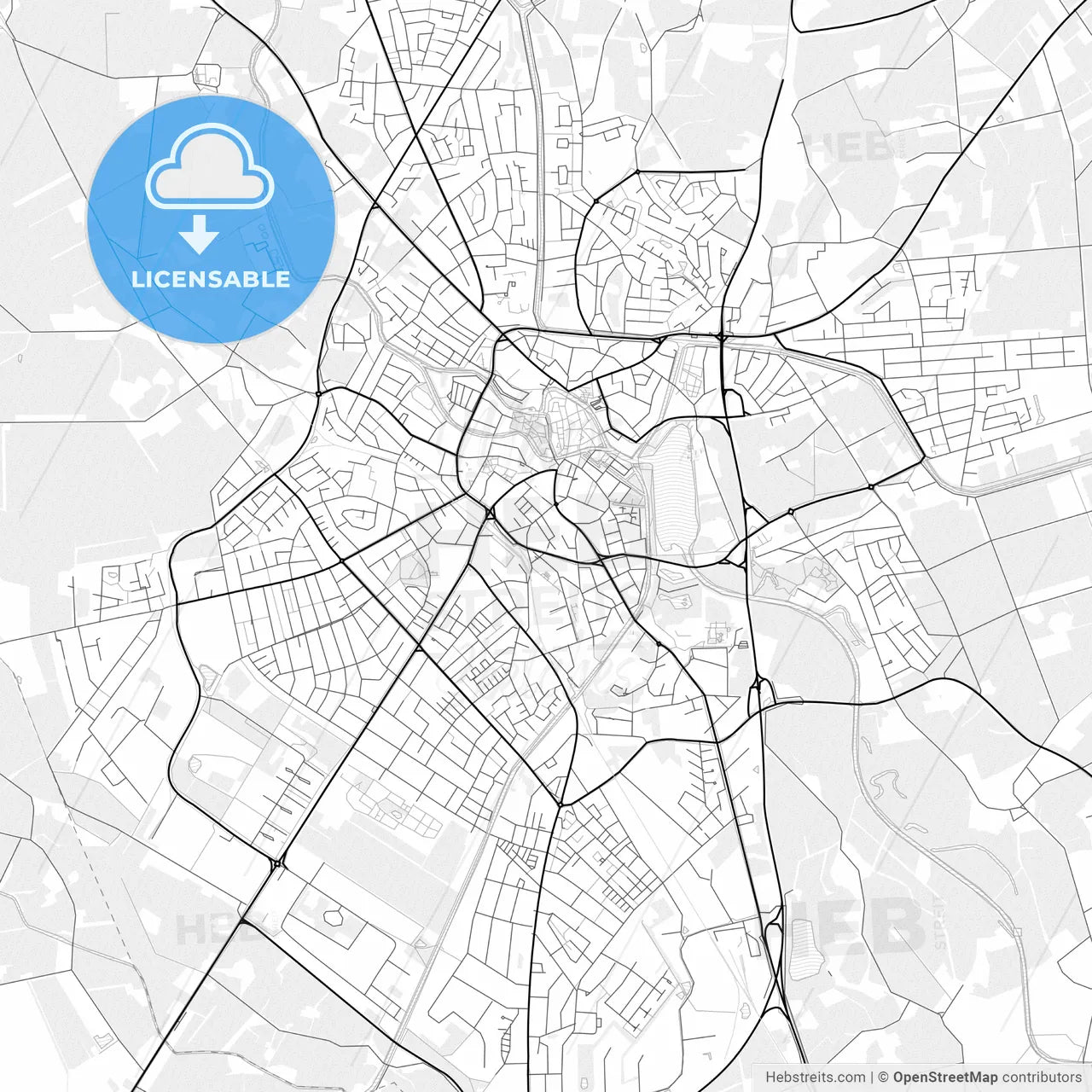Vector PDF map of Nordhorn, Germany