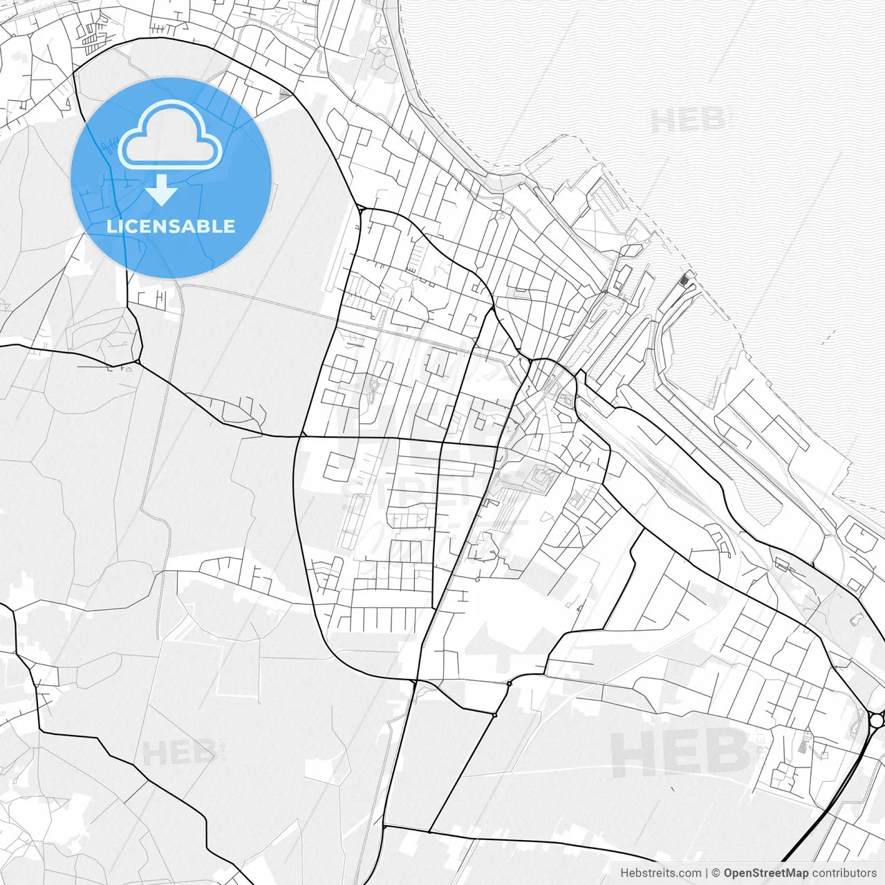 Vector PDF map of Cuxhaven, Germany