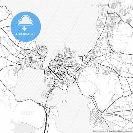 Vector PDF map of Chalcis, Greece