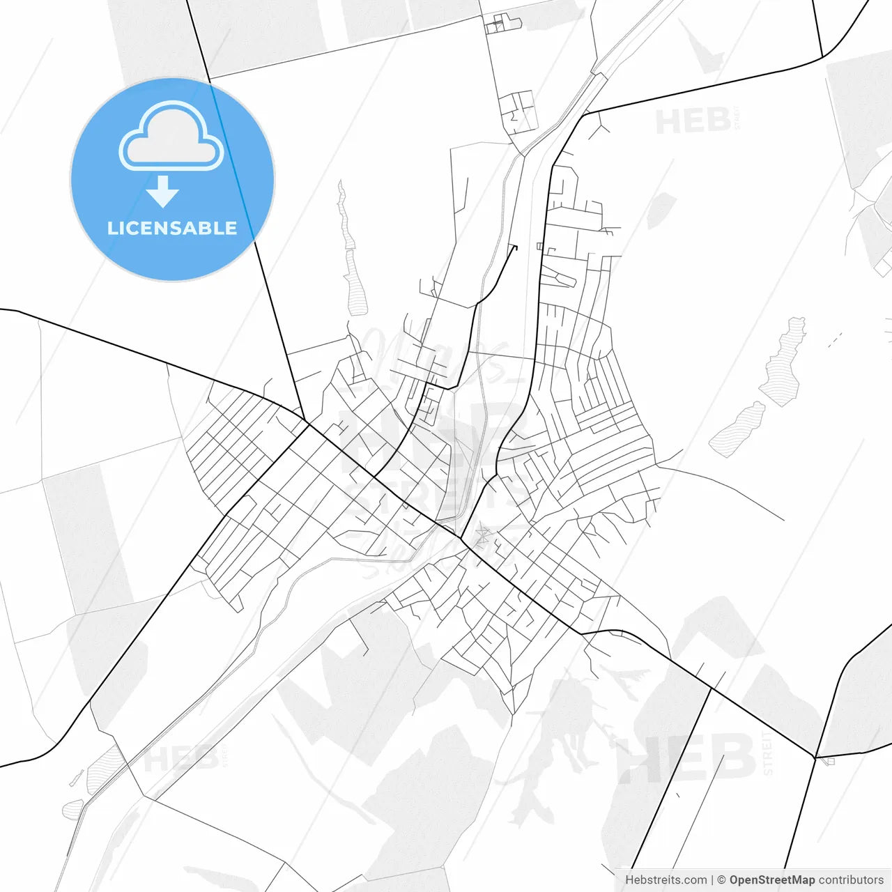 Vector PDF map of Ceadâr-Lunga, Moldova
