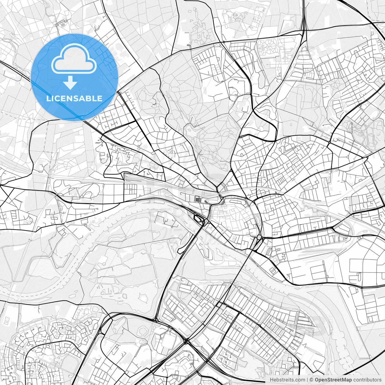 Vector PDF map of Arnhem, Netherlands