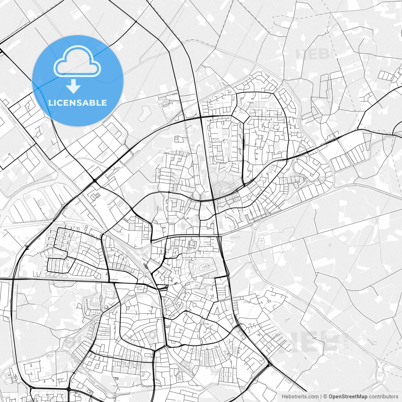 Vector PDF map of Almelo, Netherlands