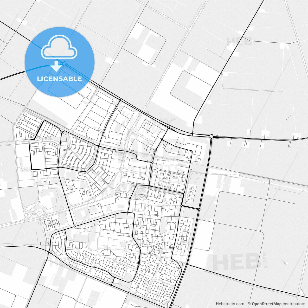 Vector PDF map of Dronten, Netherlands