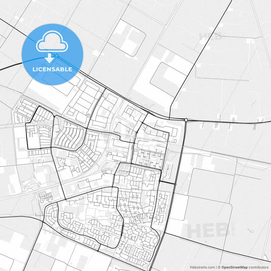 Vector PDF map of Dronten, Netherlands