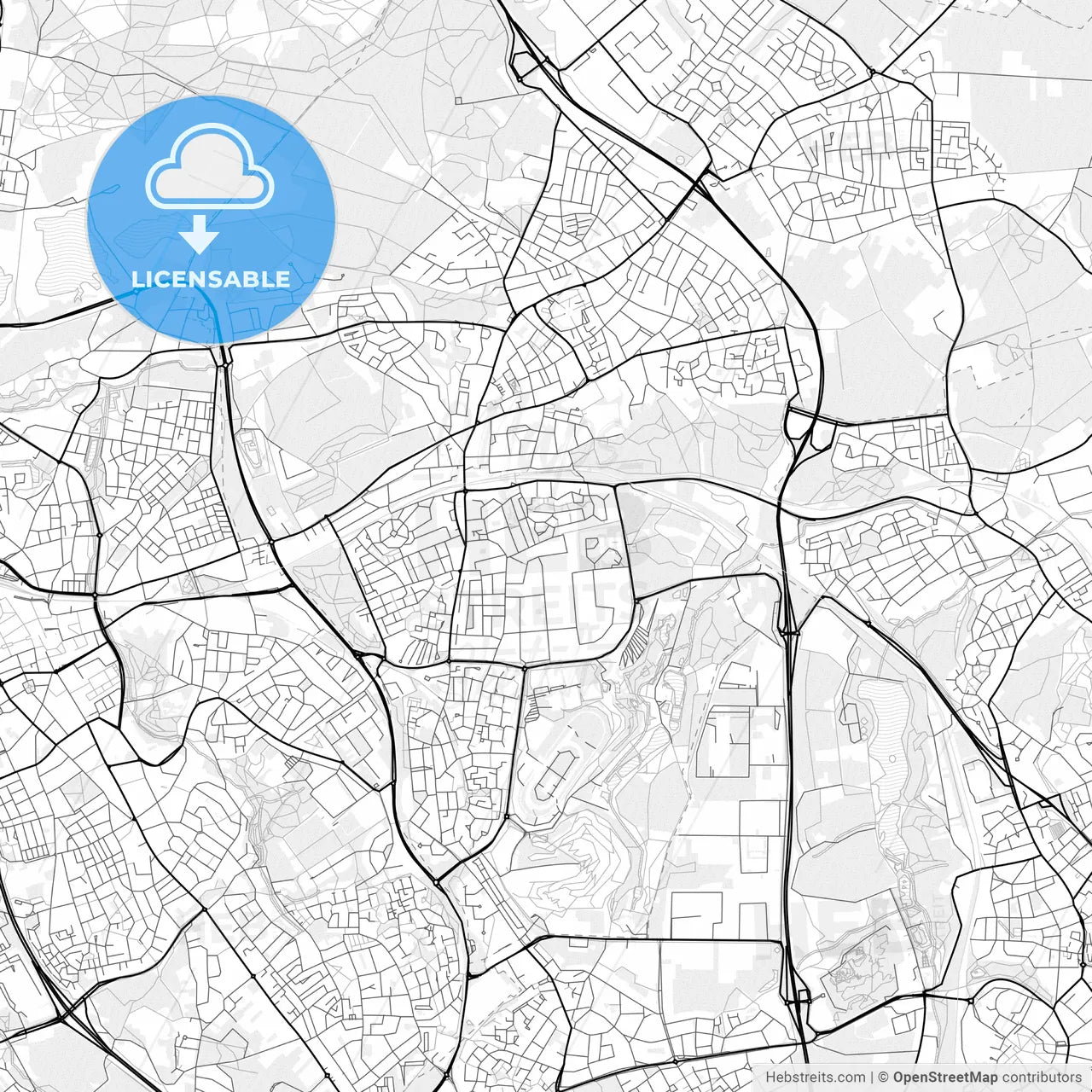 Vector PDF map of Landgraaf, Netherlands