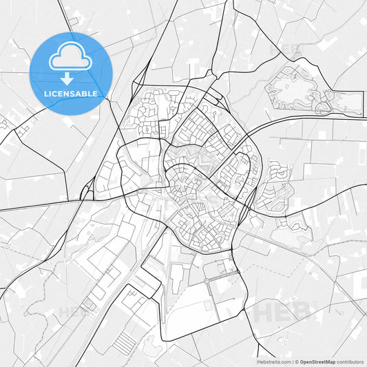 Vector PDF map of Coevorden, Netherlands