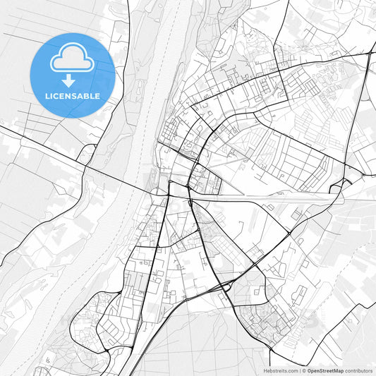 Vector PDF map of Grudziądz, Poland