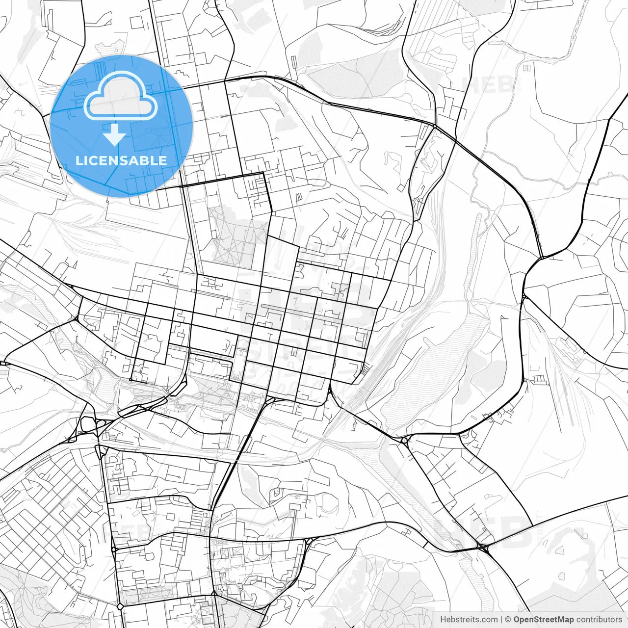 Vector PDF map of Belgorod, Russia