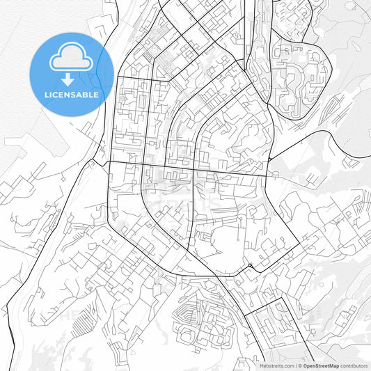 Vector PDF map of Murmansk, Russia