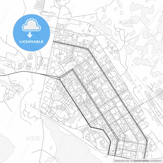 Vector PDF map of Norilsk, Russia