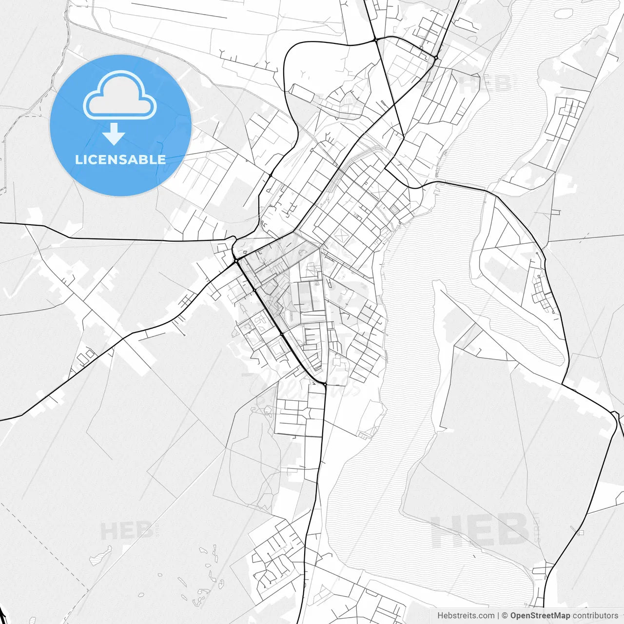 Vector PDF map of Neuruppin, Germany