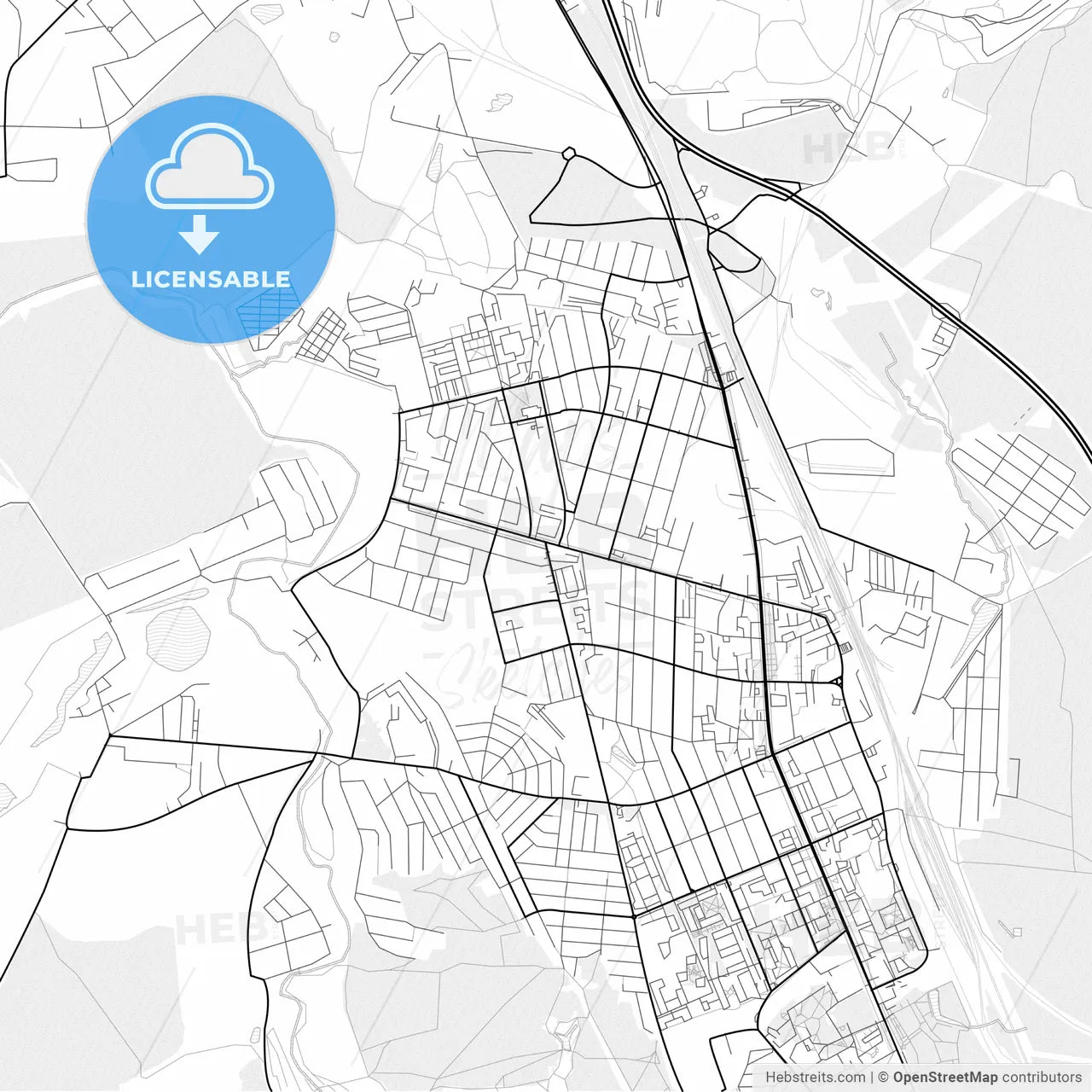 Vector PDF map of Domodedovo, Russia