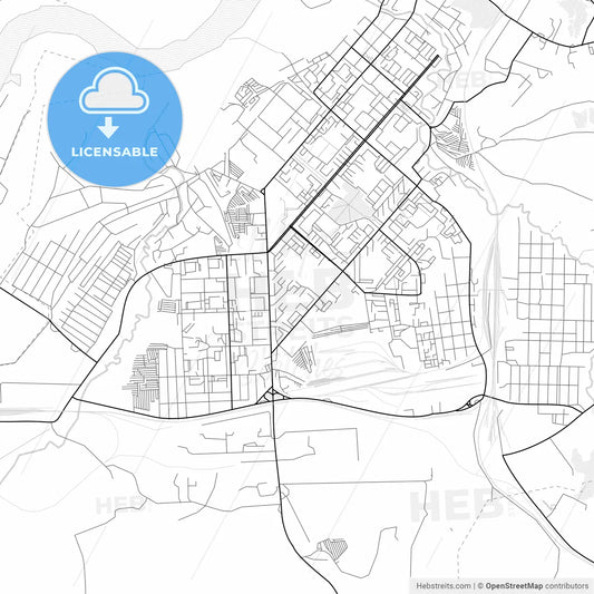 Vector PDF map of Achinsk, Russia