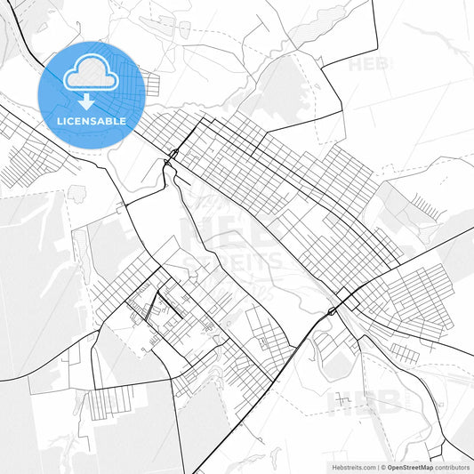 Vector PDF map of Kostiantynivka, Ukraine
