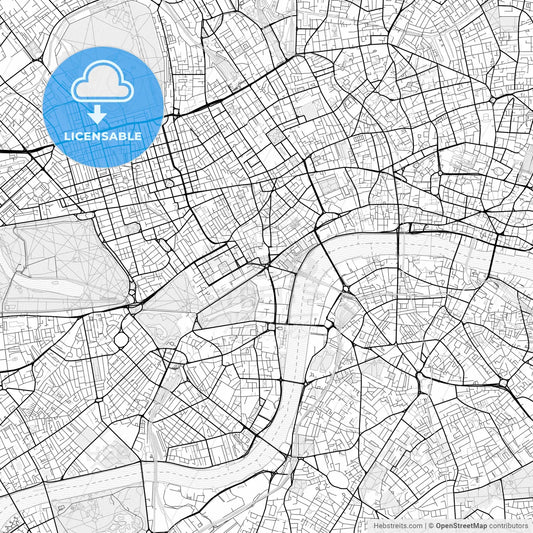 Vector PDF map of London, England