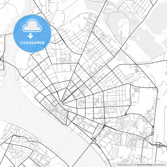 Vector PDF map of Kostroma, Russia