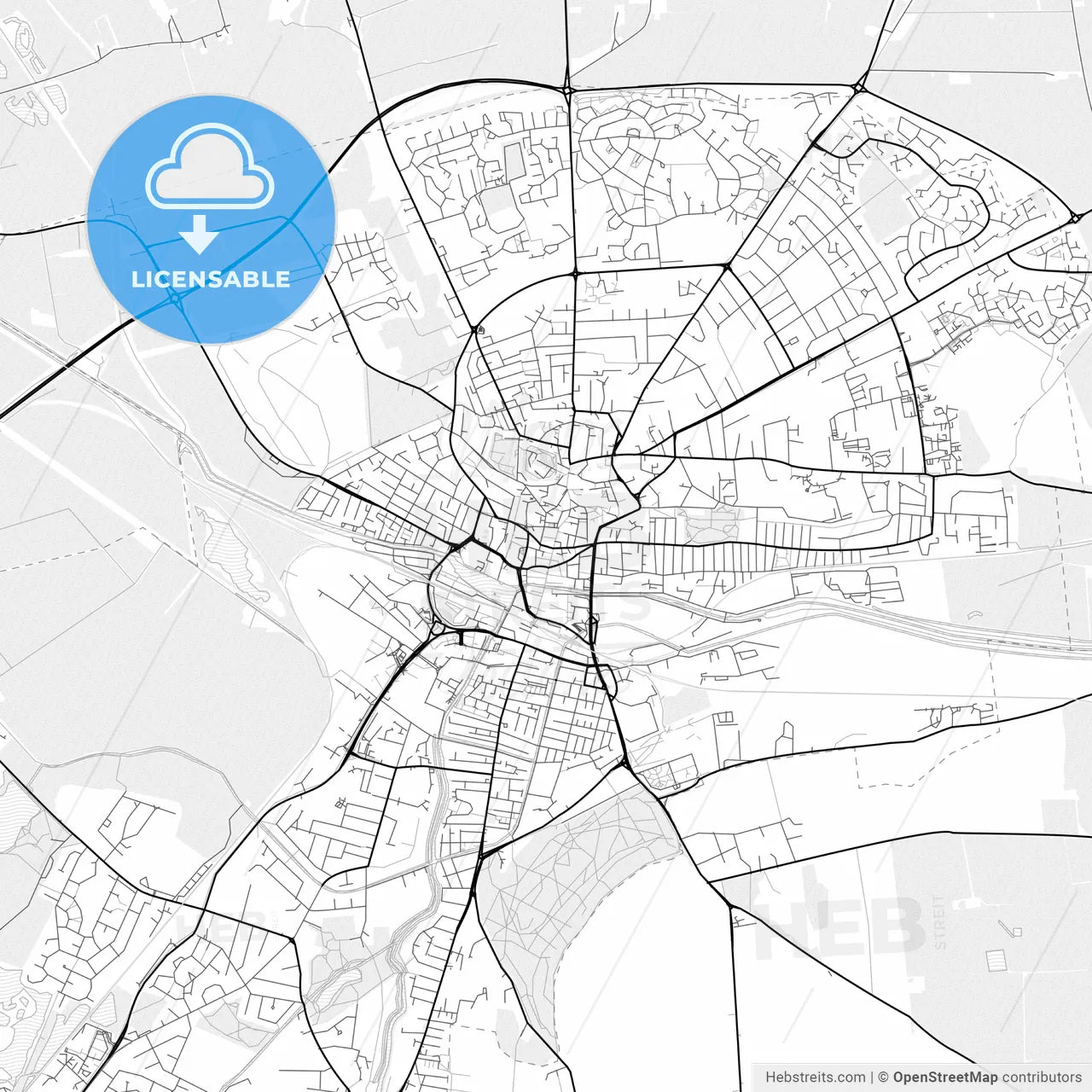 Vector PDF map of Lincoln, England