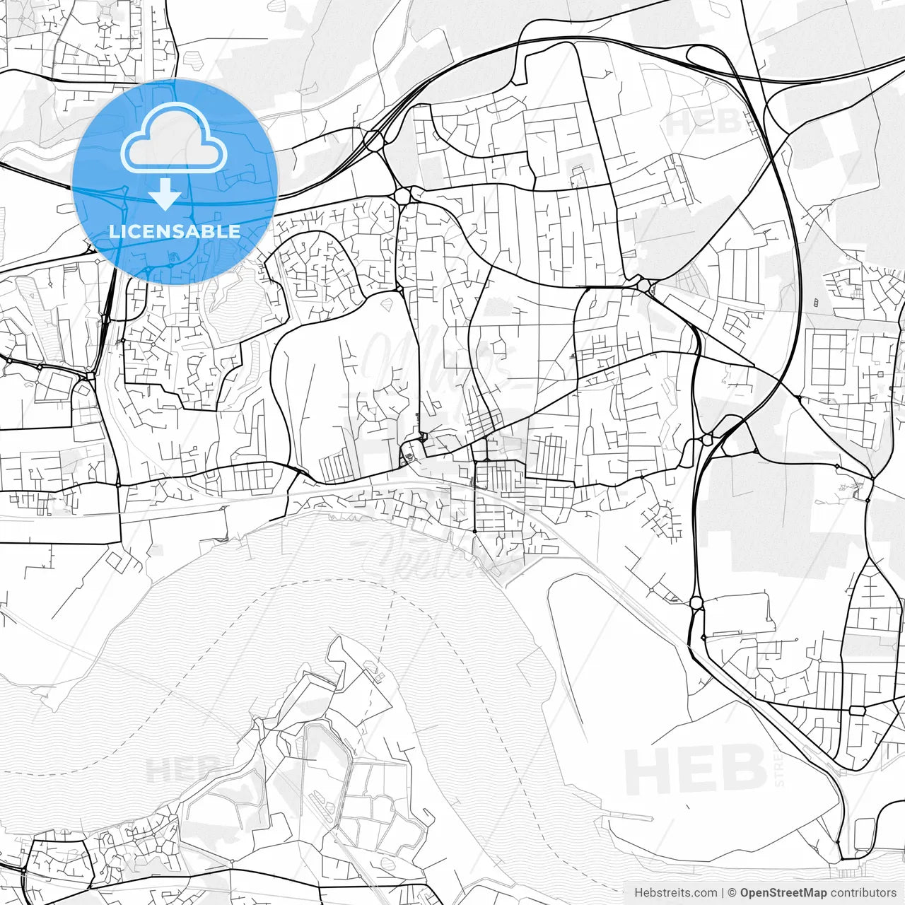 Vector PDF map of Grays, England