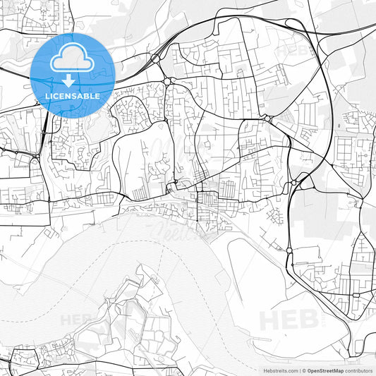 Vector PDF map of Grays, England