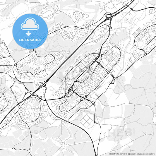 Vector PDF map of Cumbernauld, Scotland