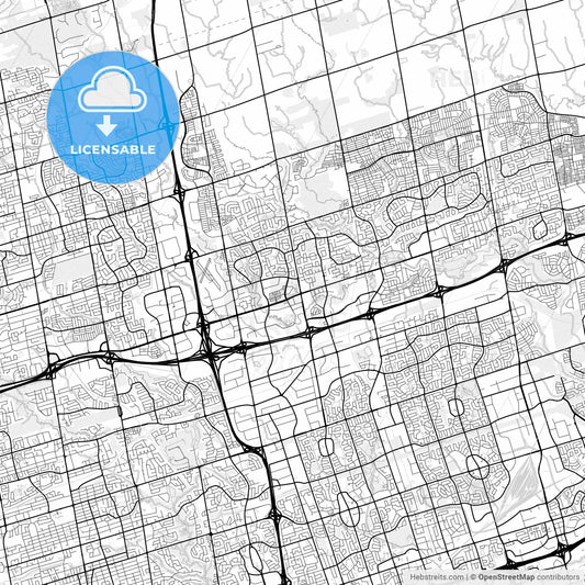 Vector PDF map of Markham, Canada