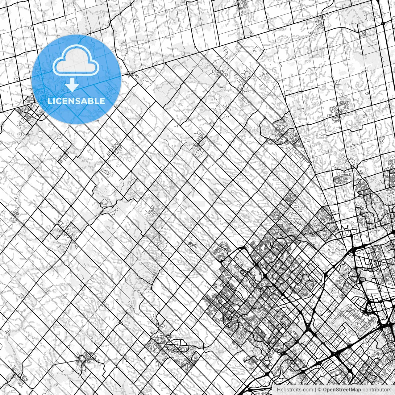Vector PDF map of Caledon, Canada
