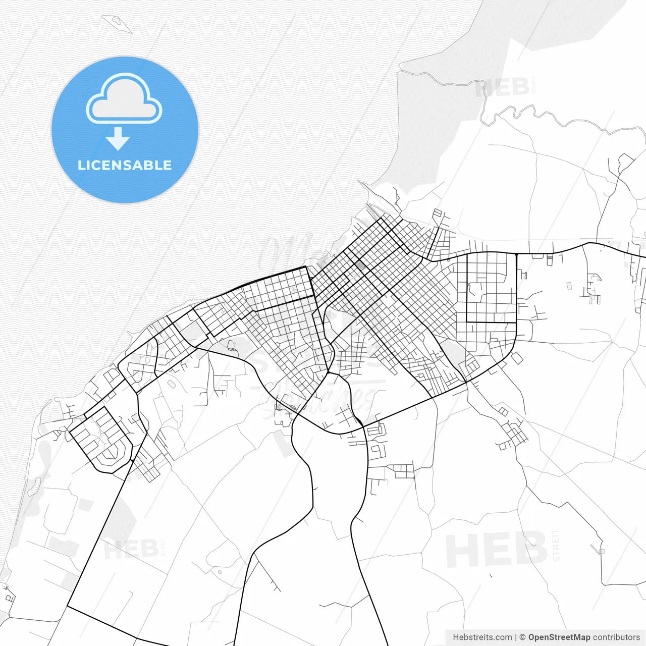 Vector PDF map of Manzanillo, Cuba