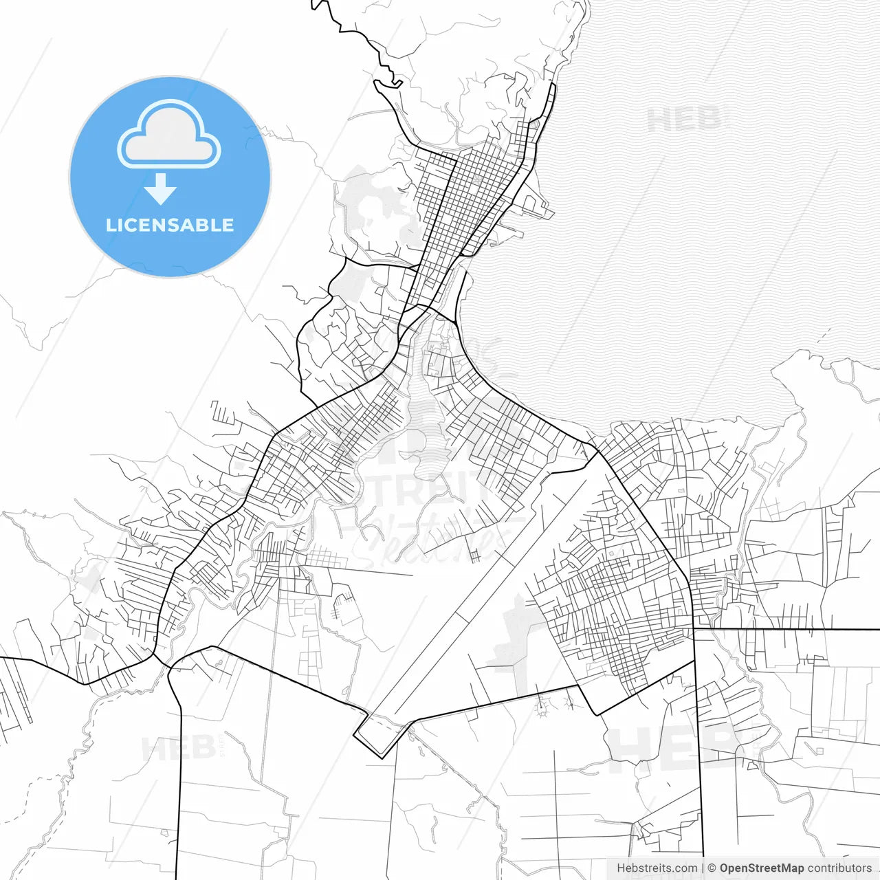 Vector PDF map of Cap-Haïtien, Haiti
