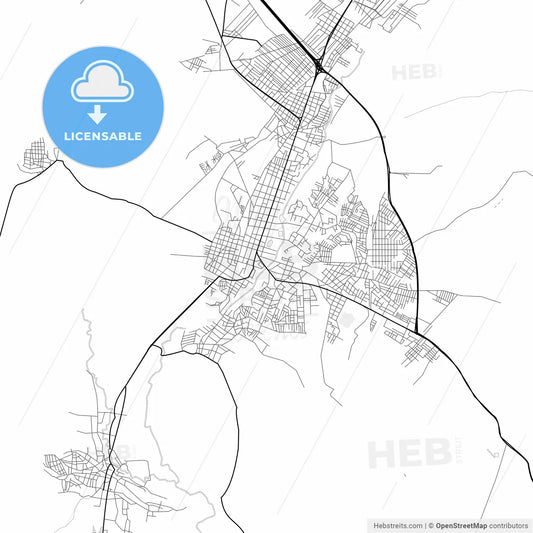Vector PDF map of Cuautla, Mexico