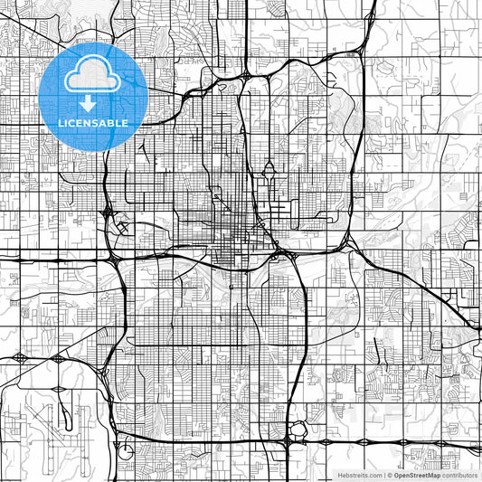 Vector PDF map of Oklahoma City, Oklahoma, United States