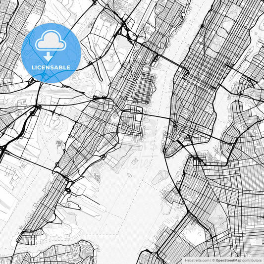Vector PDF map of Jersey City, New Jersey, United States