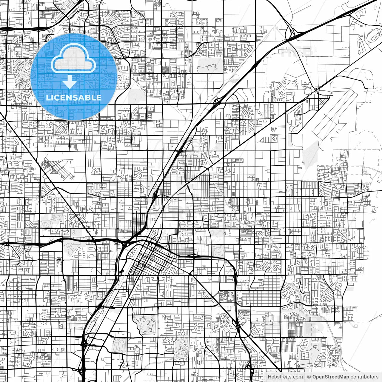 Vector PDF map of North Las Vegas, Nevada, United States