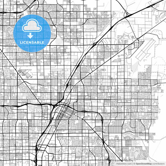 Vector PDF map of North Las Vegas, Nevada, United States