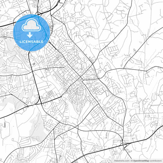 Vector PDF map of Concord, North Carolina, United States