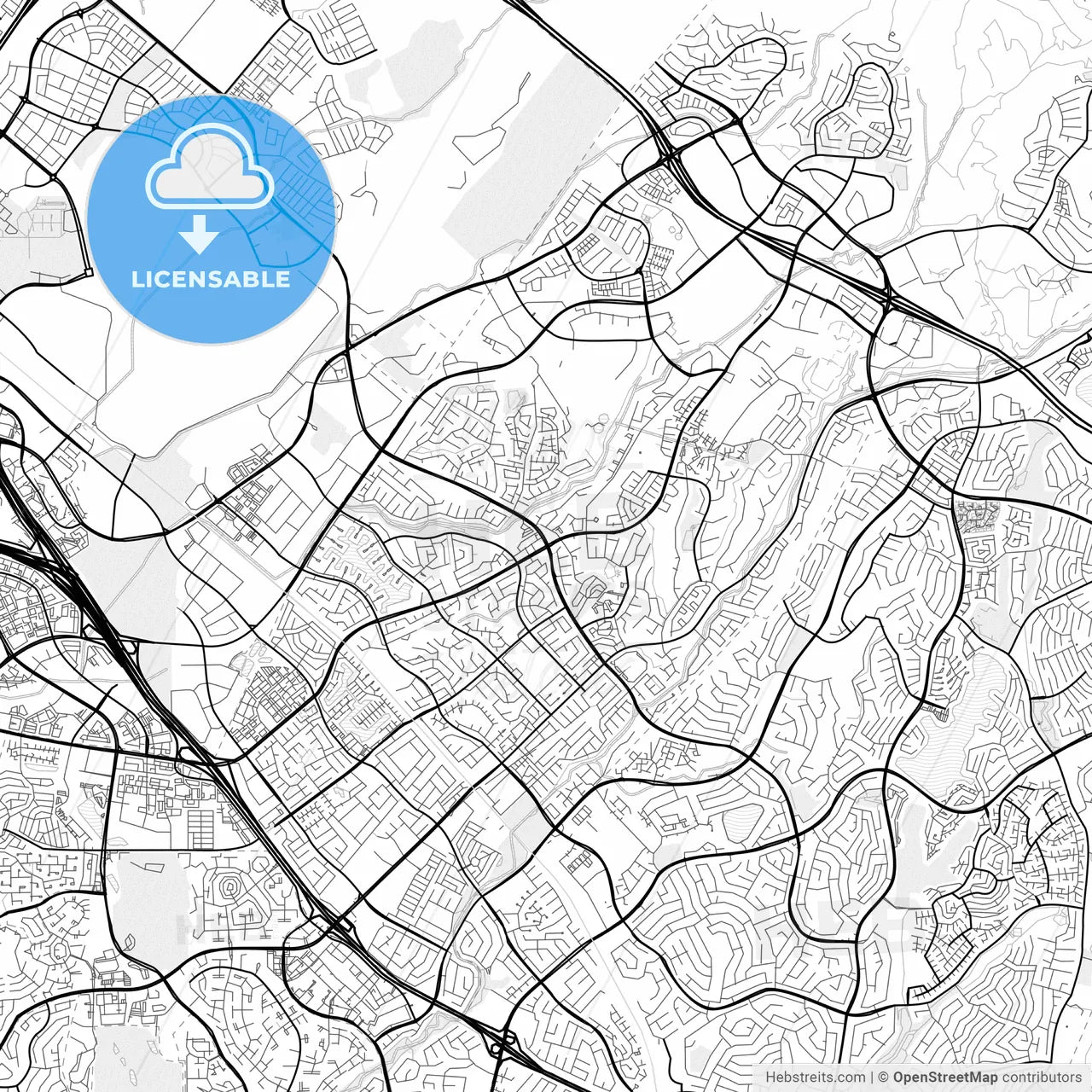 Vector PDF map of Lake Forest, California, United States