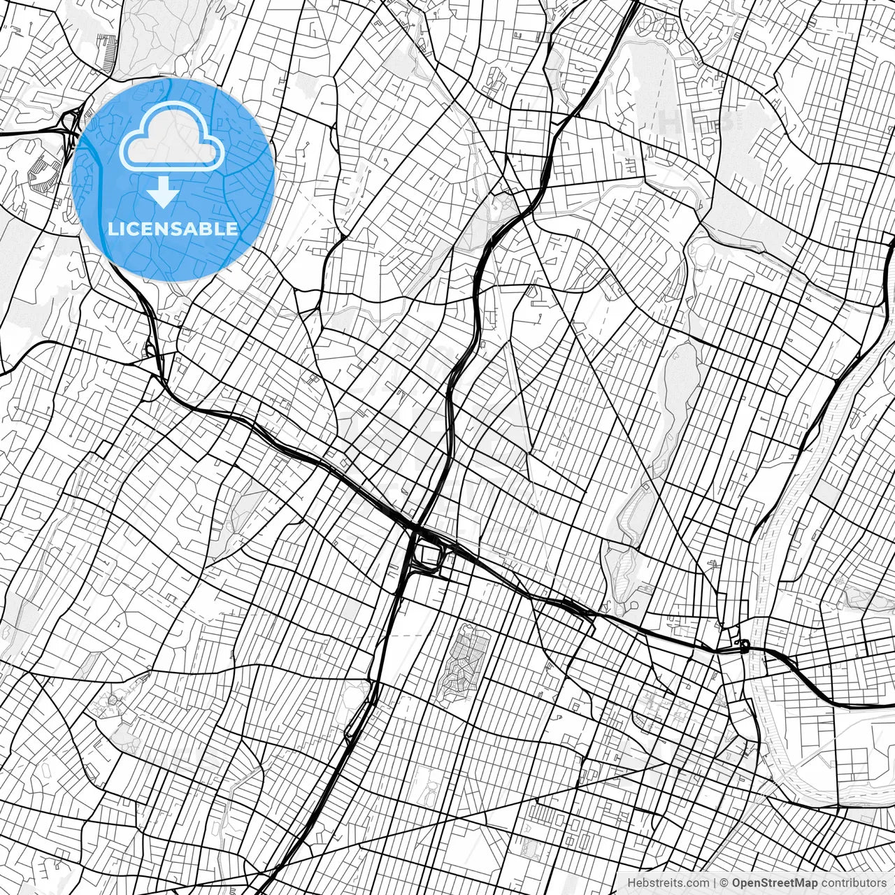 Vector PDF map of East Orange, New Jersey, United States
