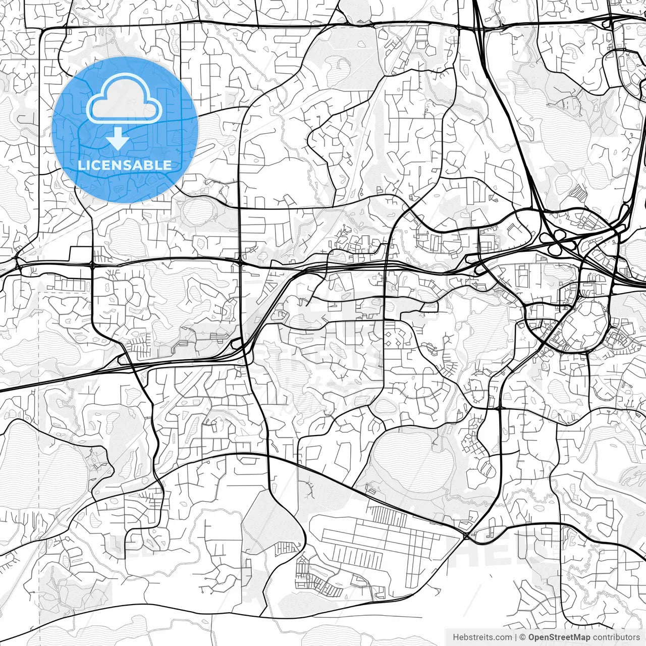 Vector PDF map of Eden Prairie, Minnesota, United States
