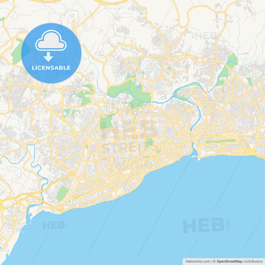 Empty vector map of Santo Domingo, Distrito Nacional, Dominican Republic