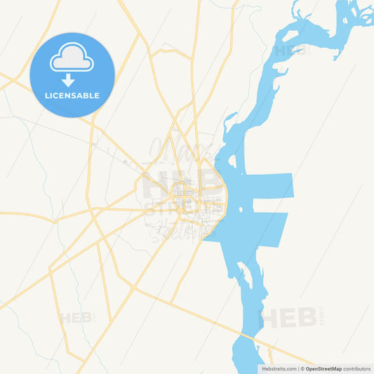 Printable street map of Dera Ismail Khan, Pakistan