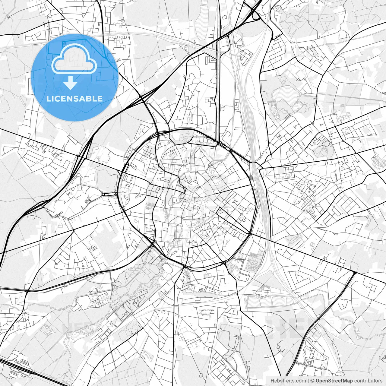 Vector PDF map of Leuven, Belgium