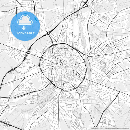 Vector PDF map of Leuven, Belgium