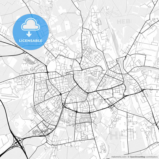 Vector PDF map of Olomouc, Czechia
