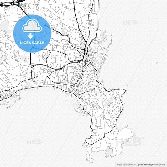 Vector PDF map of Antibes, France