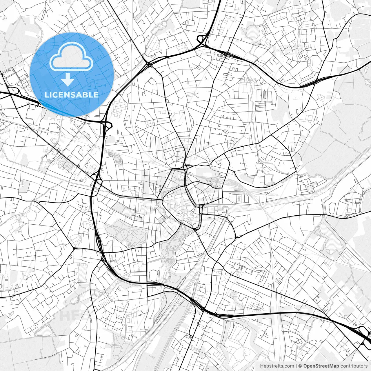 Vector PDF map of Oldenburg, Germany