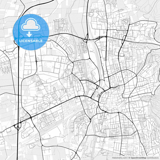 Vector PDF map of Gottingen, Germany