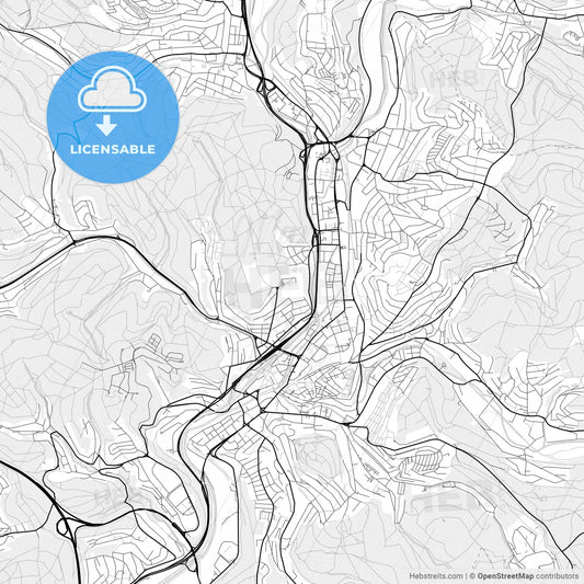 Vector PDF map of Siegen, Germany