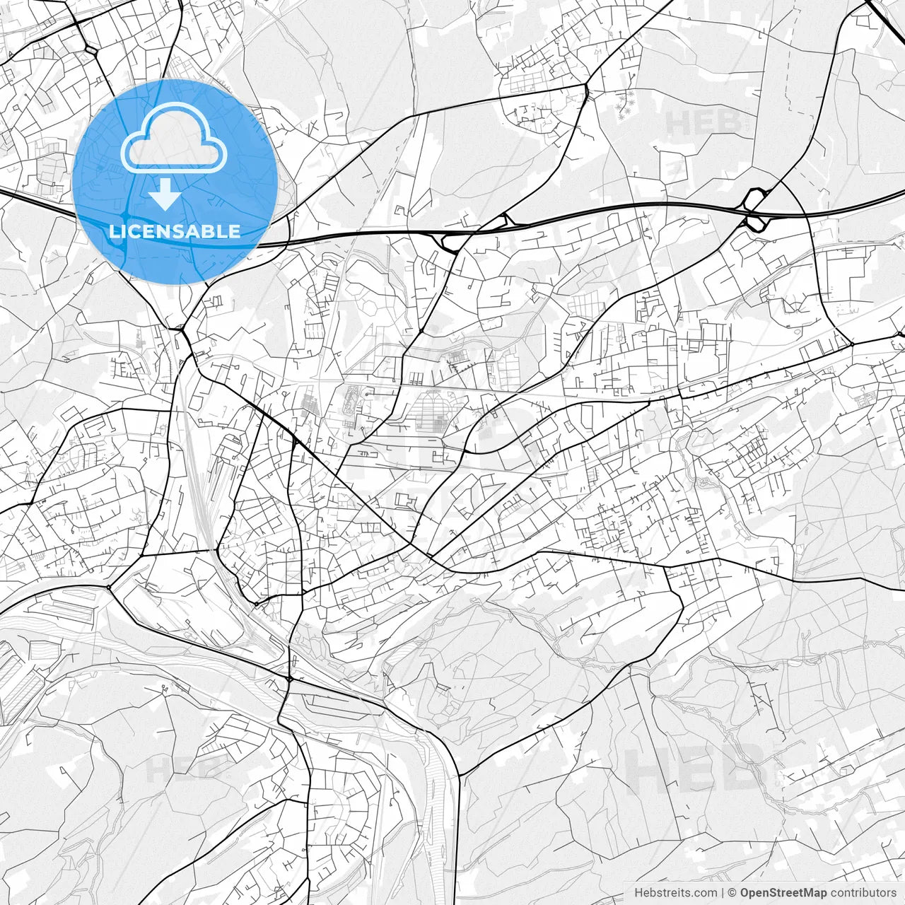 Vector PDF map of Witten, Germany