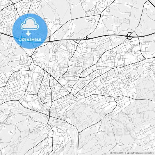 Vector PDF map of Witten, Germany