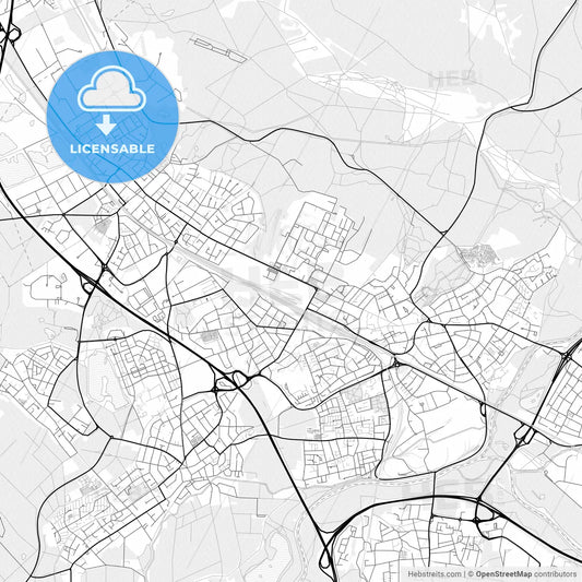Vector PDF map of Troisdorf, Germany