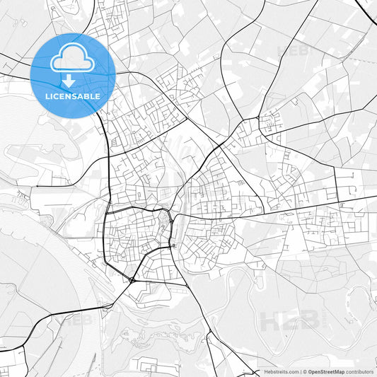 Vector PDF map of Wesel, Germany